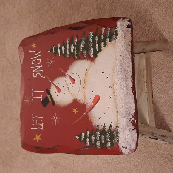 Rustic Snowman Stool - Picture 3 of 3